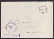 1944 Third Reich, Germany Official Mail, Cover, Oslo (Norway) - Hamburg