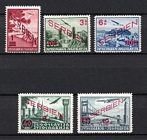 1941 Serbia, German Occupation, Germany, Airmail (Mi. 26-30, Full Set, CV $100, MNH)