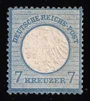 1872 7kr German Empire, Small Breast Plate, Germany (Mi. 10, Certificate, CV $1,300)