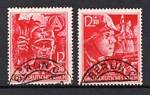 1945 Third Reich Last Issue, Germany (Mi. 909-910, Full Set, Canceled, CV $3,100)