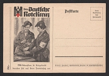 'DRR Nurses Prepare for their Frontline Deployment', Friegstracht, Postcard, Propaganda Card, Third Reich WWII, Germany Propaganda, Germany
