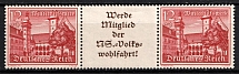 1939 Third Reich, Germany, Se-tenant, Zusammendrucke (Mi. W 143, CV $50, MNH)