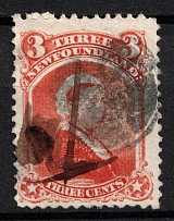1868-73 3c Newfoundland, Canada (SG 36, Canceled, CV $400)