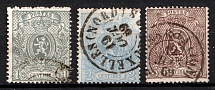 1867 Belgium (Sc. 24a, 25b, 26b, Canceled, CV $200)