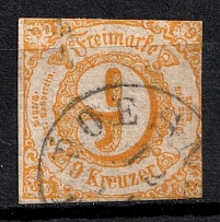 1860 9kr Thurn und Taxis, German States, Germany (Mi. 23, Canceled, CV $80)