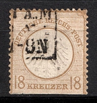 1872 18kr German Empire, Small Breast Plate, Germany (Mi. 11, Canceled, CV $650)