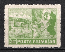 1919 50c Fiume, Italian Regency of Carnaro, Inter-Allied Occupation, Provisional Issue (Mi. 67)