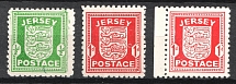 1941-42 Jersey, German Occupation, Germany (Mi. 1 y, 2 y, 2 z, Signed, Full Set, CV $130, MNH)