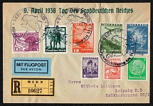 1938 Third Reich, Austria, Anschluss, Germany, Registered Cover Vienna - Leipzig, Airmail (Special Cancellation)