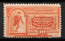 1893 10c Special Delivery Stamp, United States, USA (Scott E3, CV $300)