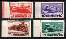 1949 Trains, Soviet Union, USSR, Russia (Full Set, Margins, MNH)