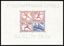 1936 Third Reich, Germany, Souvenir Sheet (Mi. Bl. 6, CV $170)