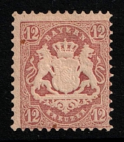 1870 12k Bavaria, German States, Germany (Mi. 26 X, Sc. 29 a, Signed, Certificate, CV $1,050)