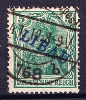 1919 5pf Liepaja Libau, Latvia, German Occupation, Germany (Mi. 1 A, CV $220, Canceled)