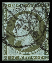 1853 1c France (Mi 10b, Canceled, CV $120)