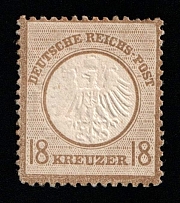 1872 18kr German Empire, Small Breast Plate, Germany (Mi. 11, CV $850)
