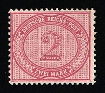 1875-1900 2m German Empire, Germany (Mi. 37, Signed)