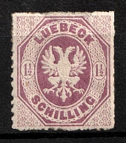 1865 1.5s Lubeck, German States, Germany (Mi 14, Sc. 14, CV $50)