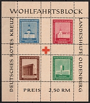 1948 Oldenburg, Germany Local Post, Souvenir Sheet (Mi. Bl. II A, Unofficial Issue, CV $30)