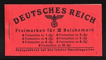 1941 Complete Booklet with stamps of Third Reich, Germany, Excellent Condition (Mi. MH 49.1, CV $260)