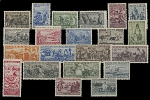 Soviet Union - 1933, Ethnographic issue, complete set of 21, nice unit practically without usual gum creases, full OG, NH, mostly VF and rare set in such quality, C.v. $498, Scott #489-509…