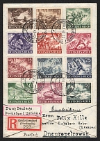 1943 (4 Aug) Ukraine, German Occupation, Germany, Registered Cover from Grossrohrsdorf to Dnipropetrovsk, with complete set of Wermacht Issue, Rare
