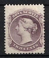 1860-63 2c Nova Scotia, Canada (Sc. 9, CV $20)