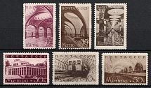 1938 The Second Line of Moscow Subway, Soviet Union, USSR, Russia (Full Set, MNH)