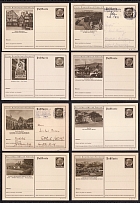 1935-39 Hindenburg, Third Reich, Germany, 8 Postal Cards