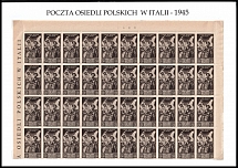 1946 Barletta - Trani, Polish II Corps in Italy, Poland, DP Camp, Displaced Persons Camp, Part of Full Sheet (Wilhelm 16, Sheet Inscription, Corner Margins, CV $160, MNH)