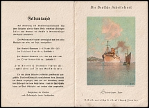 1939 (16 Mar) 'Transfer Trip Venice Hamburg of the 'Oceana' Steamship of the Hamburg-America line', NSDAP 'The German Labor Front' Members Cruise Menu/Programme, Third Reich Nazi Germany Propaganda