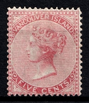 1865 5c Vancouver, Canada (SG 13, CV $460)