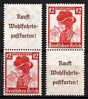 1935 Third Reich, Germany, Se-tenants, Zusammendrucke (Mi. S 239, S 241, CV $40)