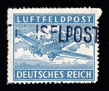 1944 Island Leros, Reich Military Mail Field Post Feldpost 'INSELPOST', Germany (Mi. 11 B a III, SHIFTED Overprint, Signed, CV $900+)
