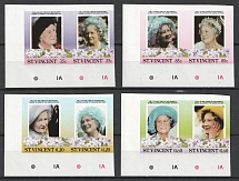 1985 Saint Vincent, British Commonwealth, Pairs (IMPERFORATED, Full Set, MNH)