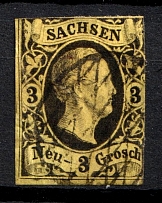 1851-55 3ngr Prussia, German States, Germany (Mi. 6, Canceled, CV $50)