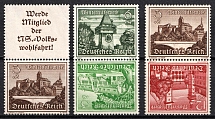 1939 Third Reich, Germany, Tete-beche, Se-tenants, Zusammendrucke (Mi. S 257, SK 35, SK 36, CV $40, MNH)