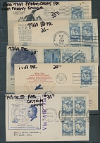 United States - Collections and Large Lots - ADMIRAL RICHARD E. BYRD ANTARCTIC EXPEDITION COVER LOT: 1933-34, 44 mostly First Day covers franked by single perforated or imperforate stamps (from souvenir sheets), perforated or …