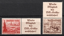 1937 Third Reich, Germany, Se-tenants, Zusammendrucke (Mi. S 244, W 127, CV $30, MNH)