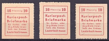 1945 Lauterbach (Hesse), Germany Local Post (Mi. 1, Mi. 1 I, Mi. 1 II, Unofficial Issue, Full Set, CV $100, MNH)