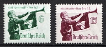 1935 Third Reich, Germany (Mi. 584 x - 585 x, Full Set, CV $30, MNH)