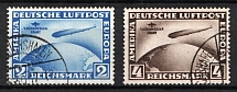 1930 Weimar Republic, Germany, Airmail (Mi. 438 Y - 439 Y, Full Set, Canceled, CV $1,170)