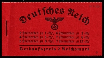 1936-37 Complete Booklet with stamps of Third Reich, Germany, Excellent Condition (Mi. MH 36, CV $600)