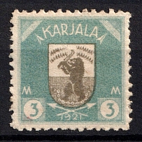 1922 3m East Karelia (Republic of Uhtua), Russia, Civil War (Kr. 10, Shade Variety, CV $30)