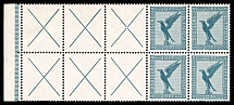 1931 Weimar Republic, Germany, Block, Zusammendrucke (Mi. H-Bl 49 B, CV $390)
