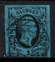 1852-55 2ngr Prussia, German States, Germany (Mi. 7, Canceled, CV $90)