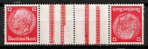 1933 Third Reich, Germany, Gutter Tete-beche, Zusammendrucke (Mi. KZ 19, CV $50, MNH)