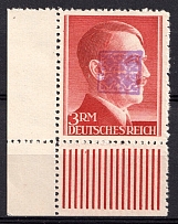 1945 3m Wurzen (Saxony), Soviet Russian Zone of Occupation, Germany Local Post (Mi. 2 A, Corner Margin, CV $260, MNH)