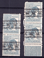 1948 12pf British and American Zones of Occupation, Germany, Pairs (Mi. 40 I, MNH)
