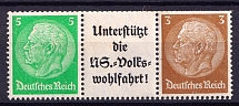 1939 Third Reich, Germany, Se-tenant, Zusammendrucke (Mi. W 74, MNH)